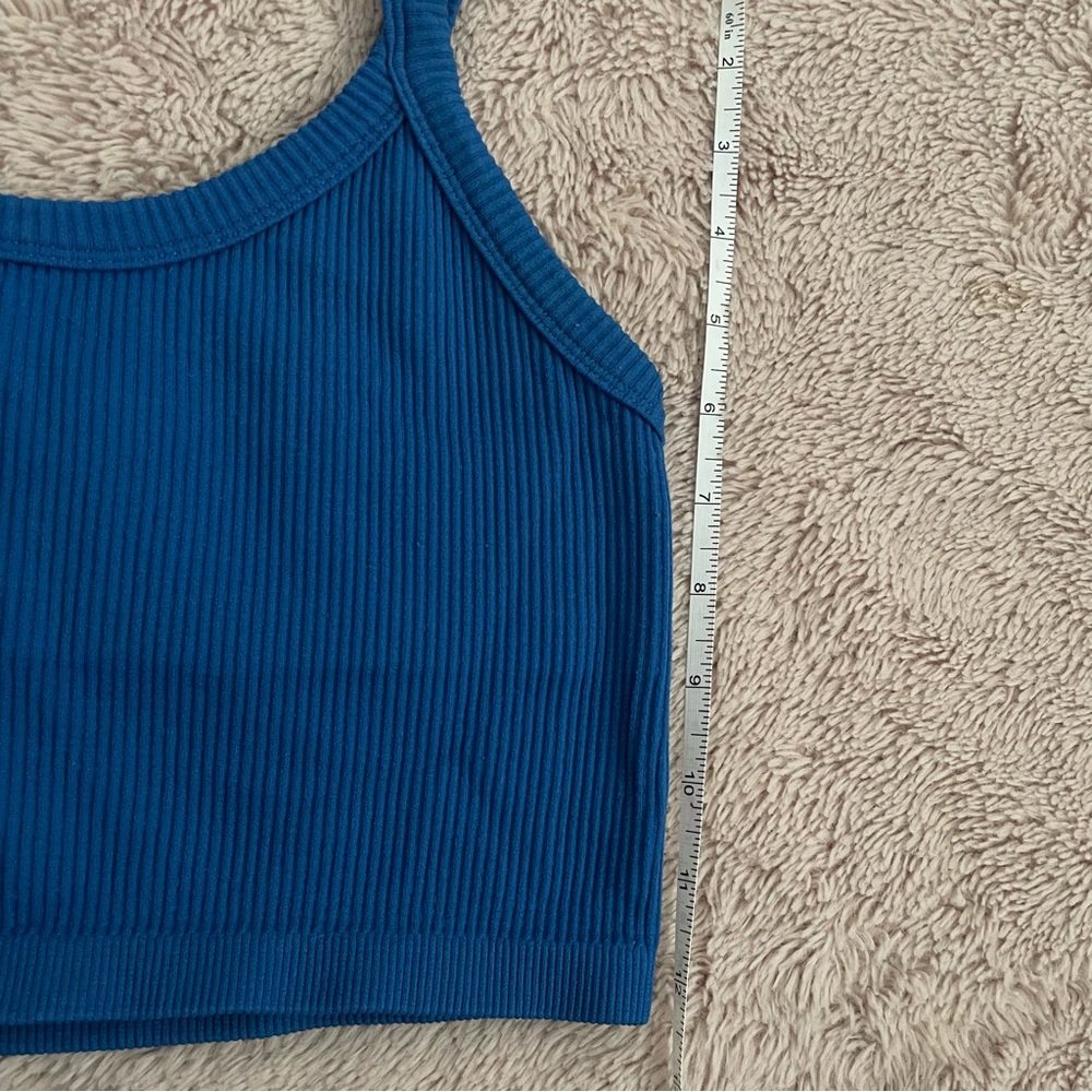 Blue Ribbed Tank Top - Picture 8 of 8